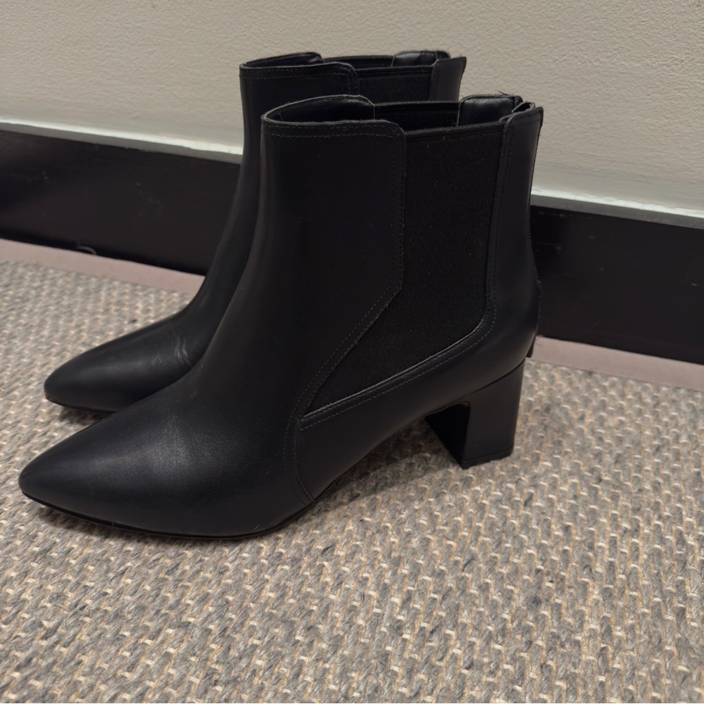 COLE HAAN Etta Point-Toe Leather Booties Black Size 8.5 Women’s - Picture 9 of 10